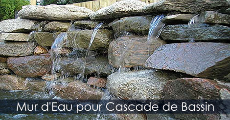 Aménager un mur d'eau pour cascade de bassin de jardin - Mur d'eau en pierre - Chute et cascade en pierre