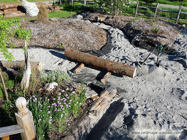 Ide de bordures de jardin rustiques - Bordures en billot de bois - Amnager une jardin en faade