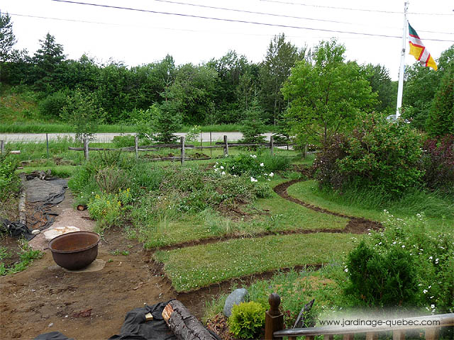 Enlever la pelouse ou gazon pour dfinir les alles de Jardin - Jardin Urbain de faade