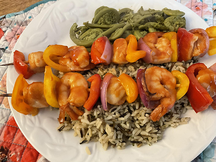 Brochettes de crevettes et de pétoncles