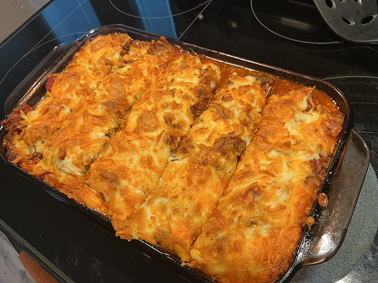 Cannellonis au porc et au bœuf avec sauce aux tomates maison