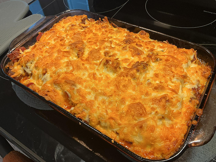 Cannellonis au porc et au bœuf avec sauce aux tomates maison