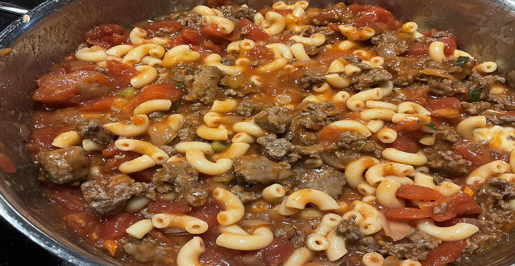 Recette de Macaroni aux tomates et à la viande hachée