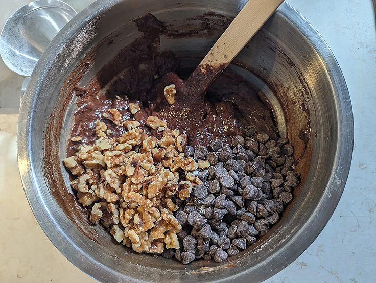 Pain aux bananes et chocolat