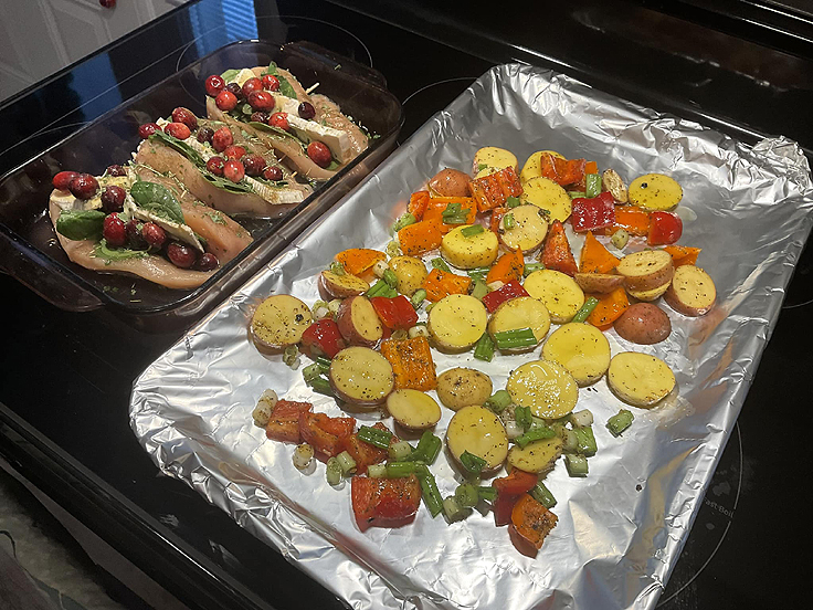 Poitrines de poulet farcies aux canneberges et brie