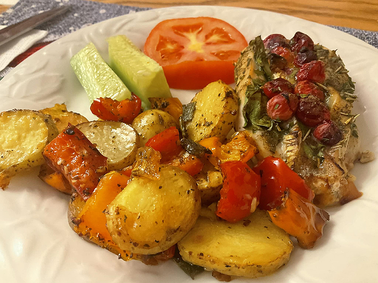 Poitrines de poulet farcies aux canneberges et brie