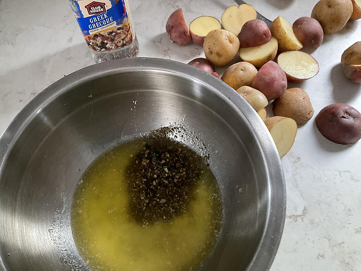Pommes de terre grelots à la grecque