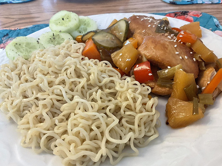 Poulet teriyaki et ananas