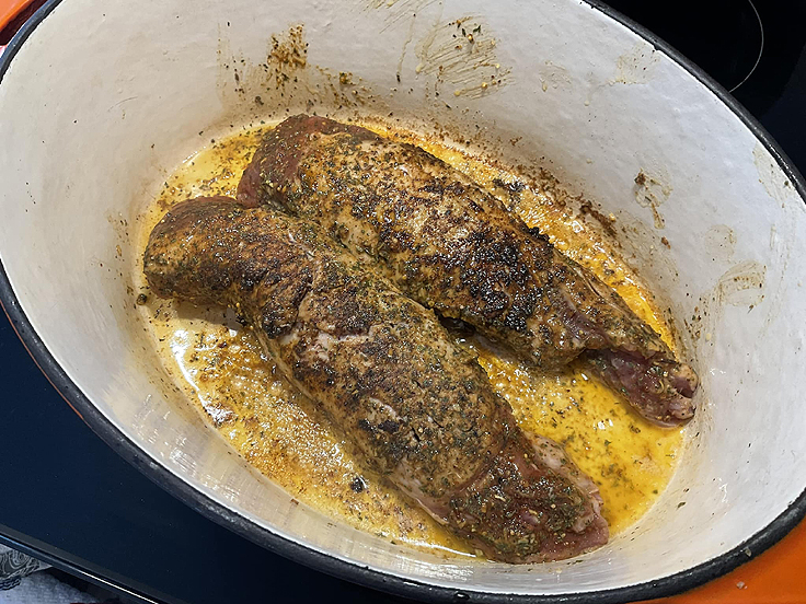 Rôti de longe de porc dans sa sauce