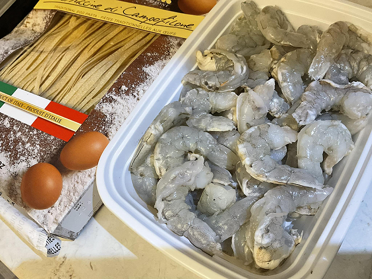 Spaghetti aux crevettes