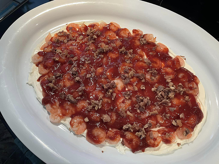 Trempette au fromage à la crème et crevettes