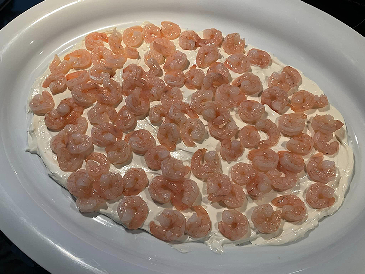 Trempette au fromage à la crème et crevettes