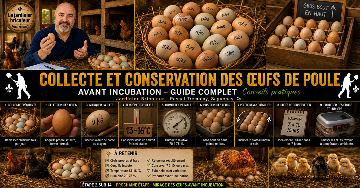 Conserver les œufs de poule avant incubation