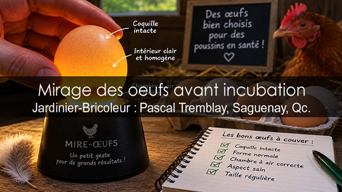 Mirage des œufs avant incubation