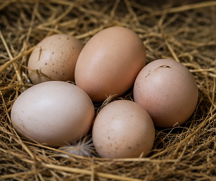 Oeufs de poules de la couvée